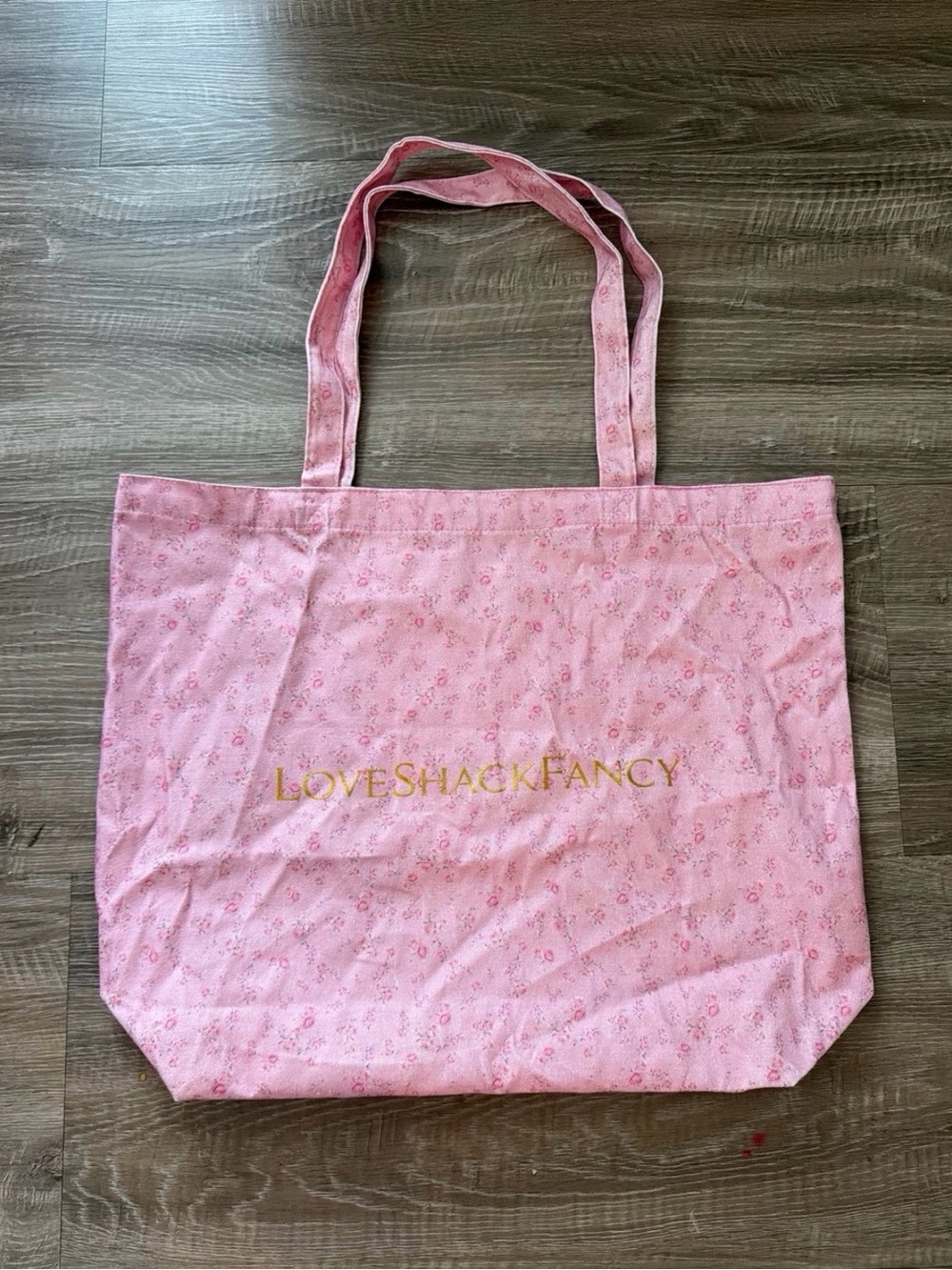 LoveShackFancy Pink Floral Logo Tote